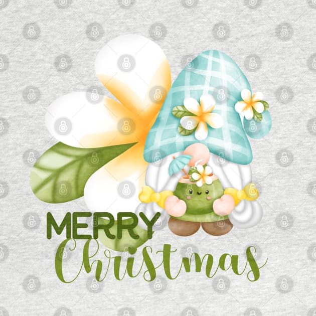 Merry Christmas Gnome With Flower by Gsproductsgs